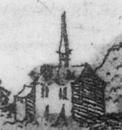 Abb. 4: Die erste Jakobuskapelle (Detail von dem Brendel’schen Kupferstich von 1612)