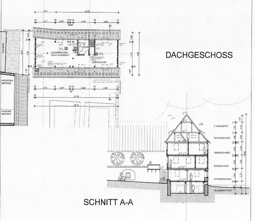 Schnitt - Dachgeschoss - Haus der Bürgerwehr Mahlberg