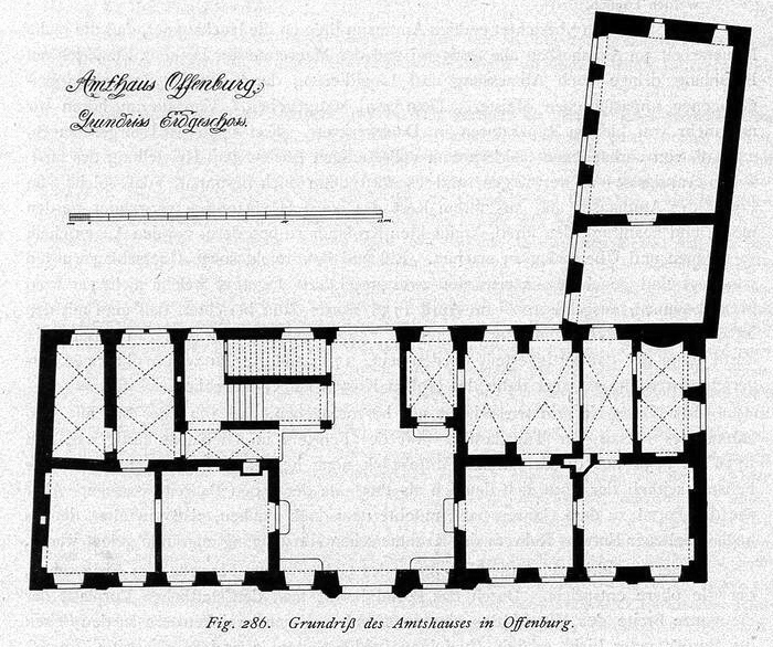 Königshof Grundriss - M. Wingenrotih, Die Kunstdenkmäler des Kreises Offenburg. Tübingen 1908, S. 510-513;