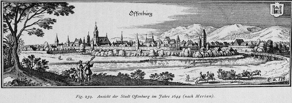 Fig 259 Offenburg 1644 nach Merian