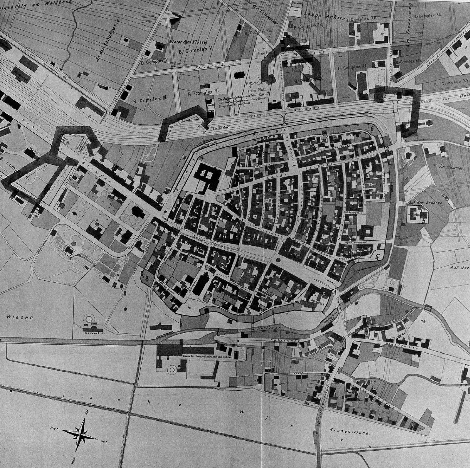 Fig. 263. Plan der Stadt Offenburg, mit eingezeichneten Befestigungslinien
