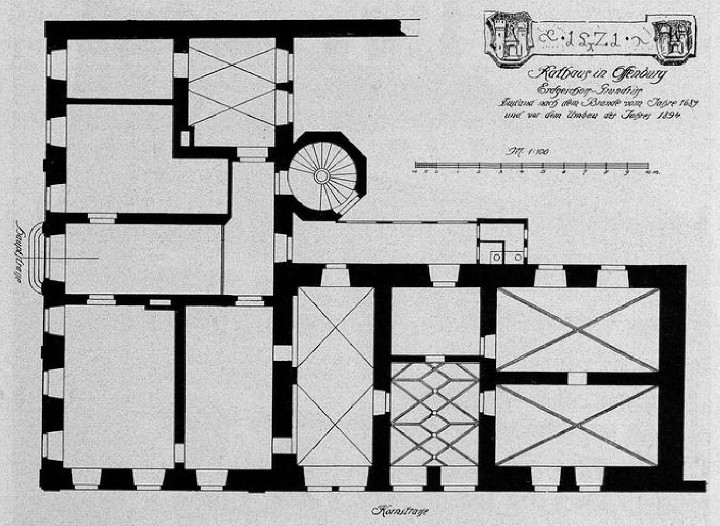 Fig. 282. Grundriß des Rathauses in Offenburg