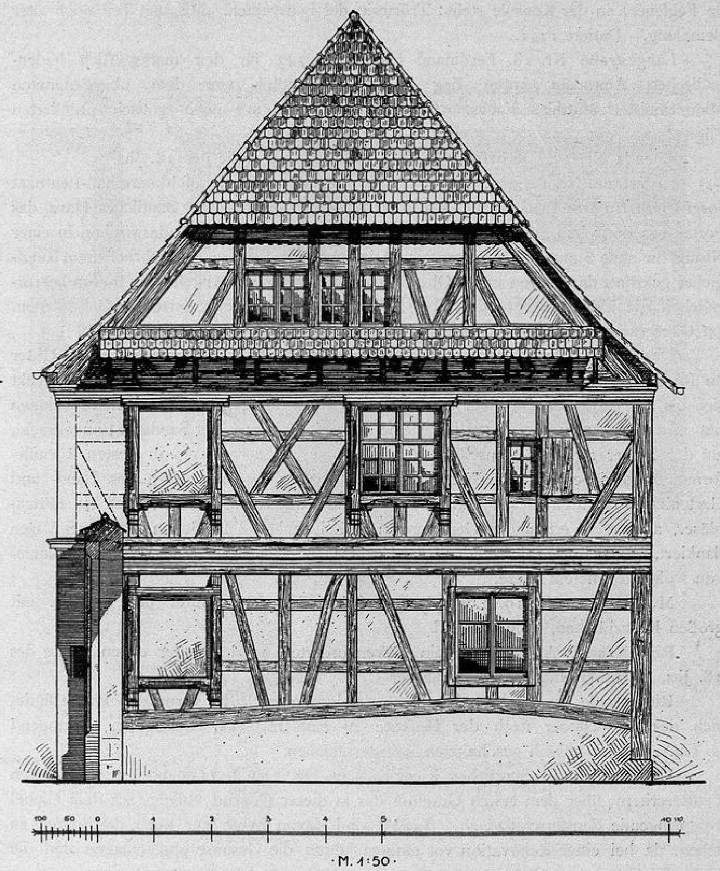 Fig. 290. Haus Ritterstraße Nr. 14 in Offenburg (im alten Zustande)