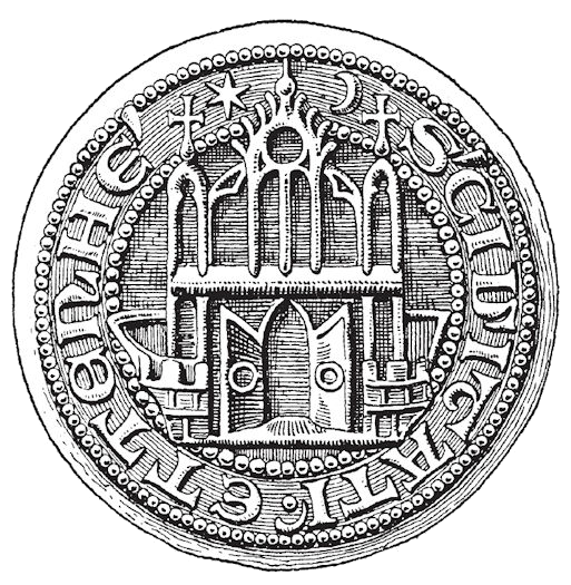 Abb.: Erstes bekanntes Siegel von 1370 (oben) und Siegel von 1545 (unten). Aufn.: Wolfgang Hoffmann (1)
