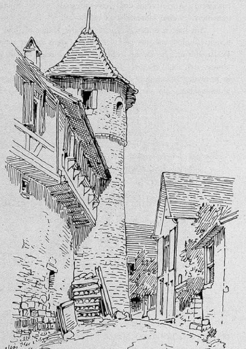 Fig. 192. Stadtmauer mit Rodell, sogen. Schwedenturm Gengenbach