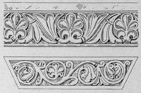 Fig. 203. Rankenornament an den Kämpfern der Säulen und Pfeiler in der Kirche zu Gengenbach