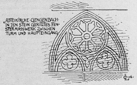 211. Fenstervorzeichnung an der Klosterkirche in Gengenbach