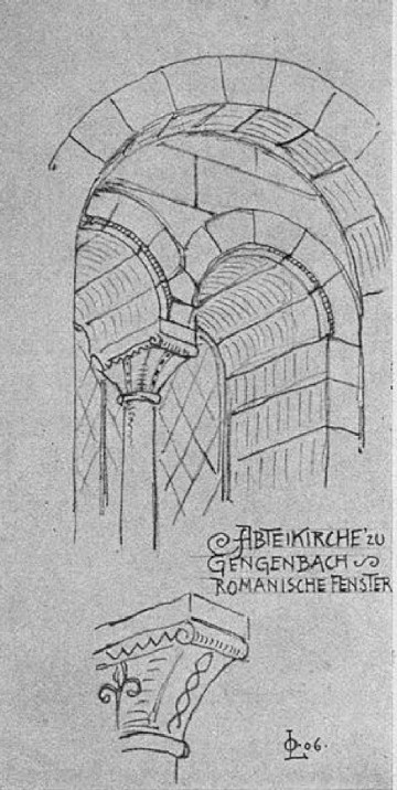 Fig. 213. Fenster von der Fassade der Abteikirche in Gengenbach