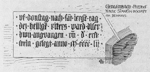 Fig. 230. Inschrift an der Martinskirche in Gengenbach.