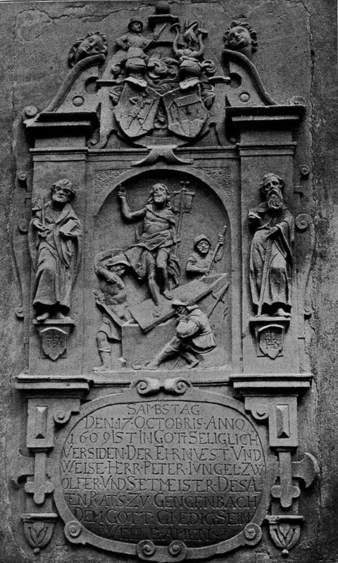 Fig. 231. Grabmal des Peter Jüngel an der Friedhofskirche in Gengenbach
