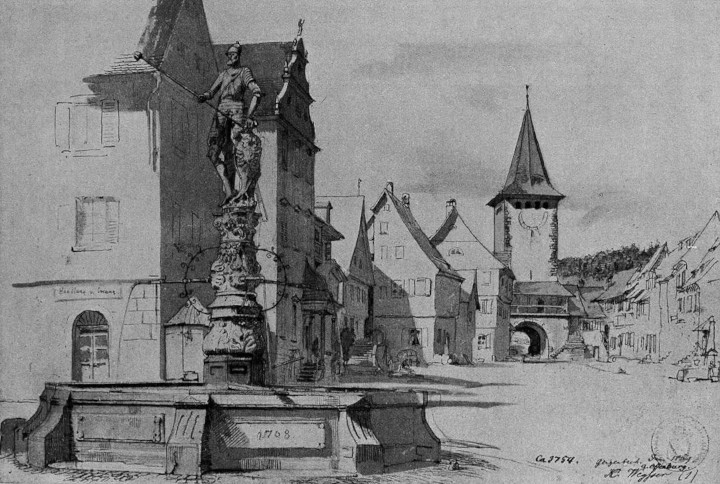Fig. 240. Marktplatz in Gengenbach mit dem Brunnen