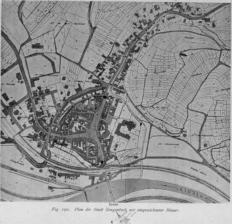 Lageplan mit Stadtmauern Gengenbach