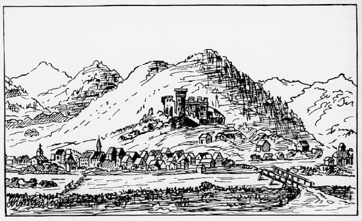 Burg und Stadt Hausach nach einem Gemälde von 1688