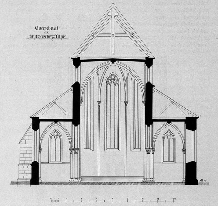 Fig. 35 - Querschnitt durch die östlichste Langhaustravèe der Stiftskirche in Lahr.