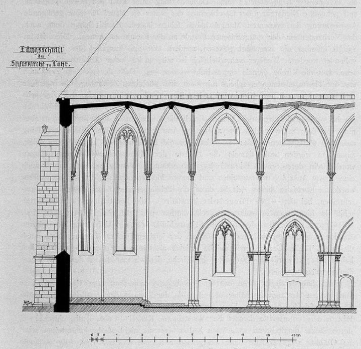 Fig. 36 - Längsschnitt durch die Osttheile der Stiftskirche in Lahr