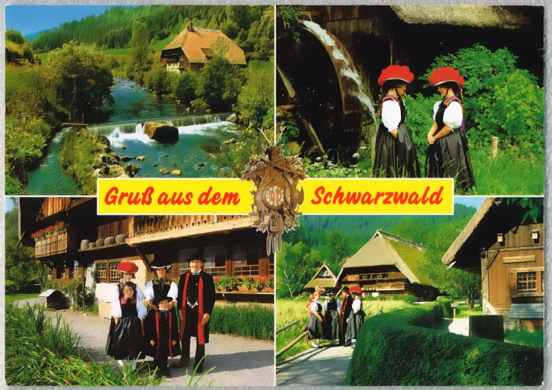 Abb. 7 Touristenpostkarte mit "Schwarzwaldmotiven"